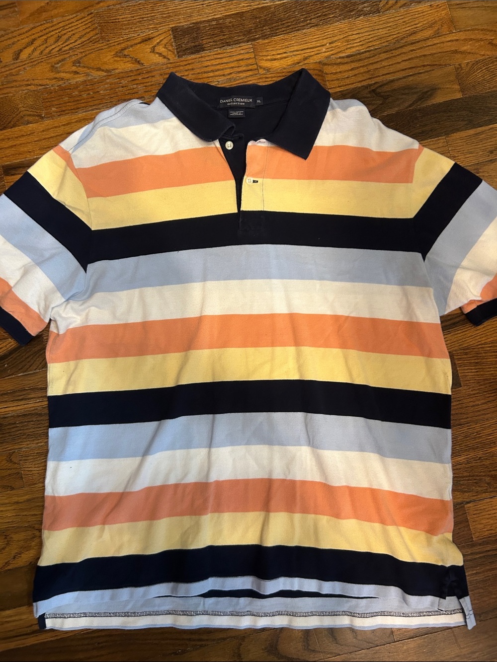 Daniel Cremieux Men’s Striped Polo - Navy, Light Blue, Peach, Pale Yellow
